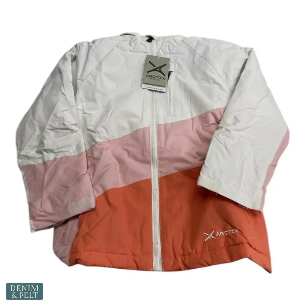 NEW‎ Arctix Girls Frost Colorblock Insulated Winter Parka Jacket White (XS)